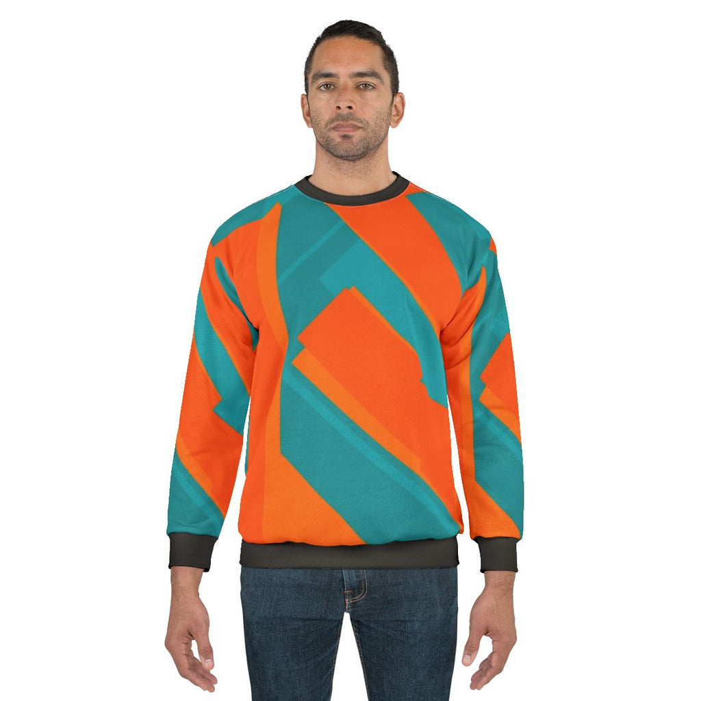 Teal and Orange Geometric Abstract Art Sweatshirt