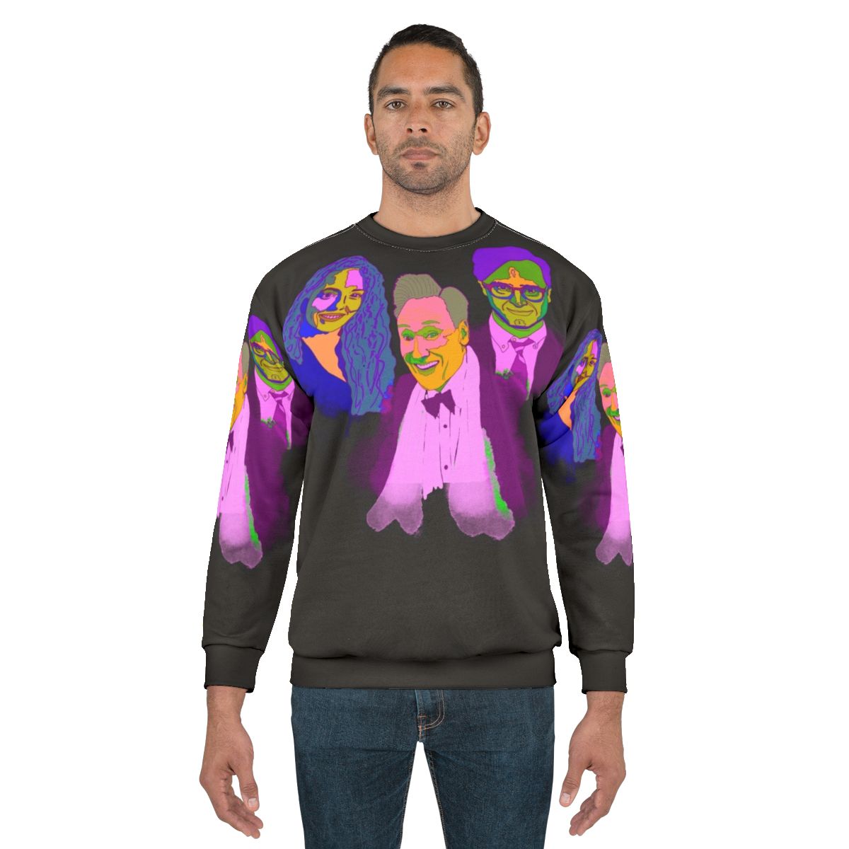 Bold and unique Conan O'Brien abstract art portrait sweatshirt