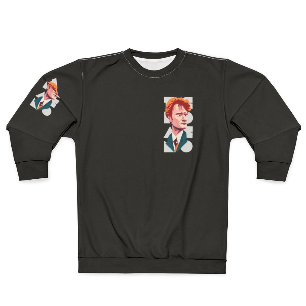 Vintage style Team Coco sweatshirt with funny Conan Obrien caricature