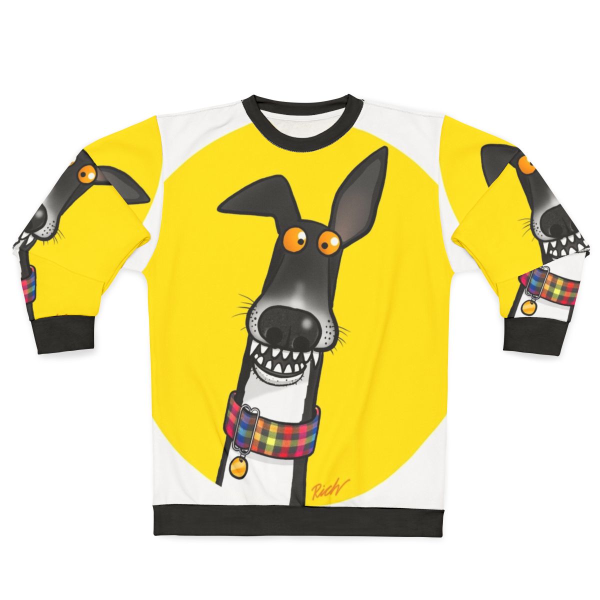 Teefs sweatshirt with cartoon design for greyhounds, lurchers, and whippets