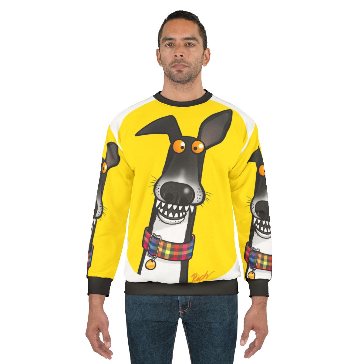 Teefs sweatshirt with cartoon design for greyhounds, lurchers, and whippets