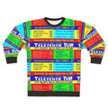 Retro Teletexto Sweatshirt featuring pixel art inspired by Spanish television