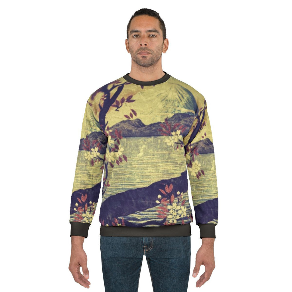 Vintage Japanese mountain landscape sweatshirt
