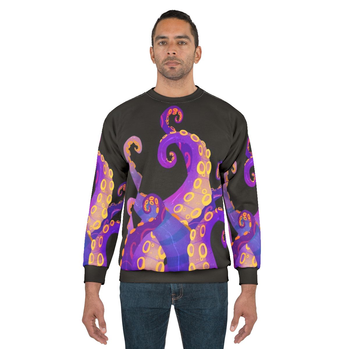 Tentacles Sweatshirt 3 - Cthulhu Inspired Purple Sea Creature Apparel