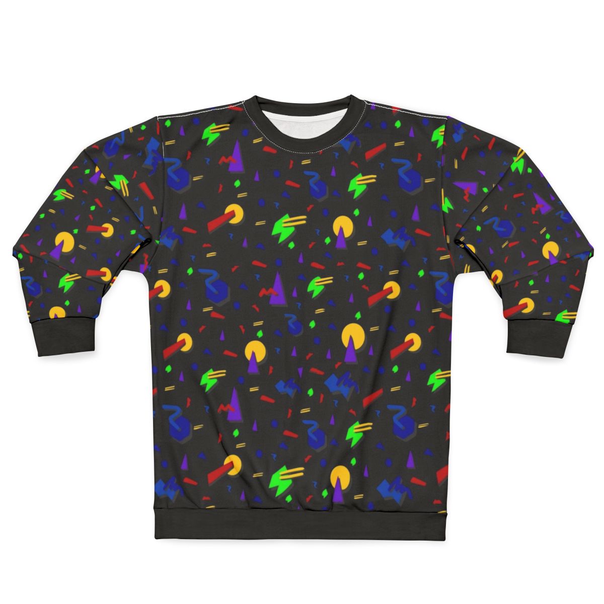 Neon 90s retro sweatshirt with glow-in-the-dark patterns