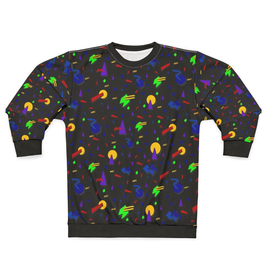 Neon 90s retro sweatshirt with glow-in-the-dark patterns