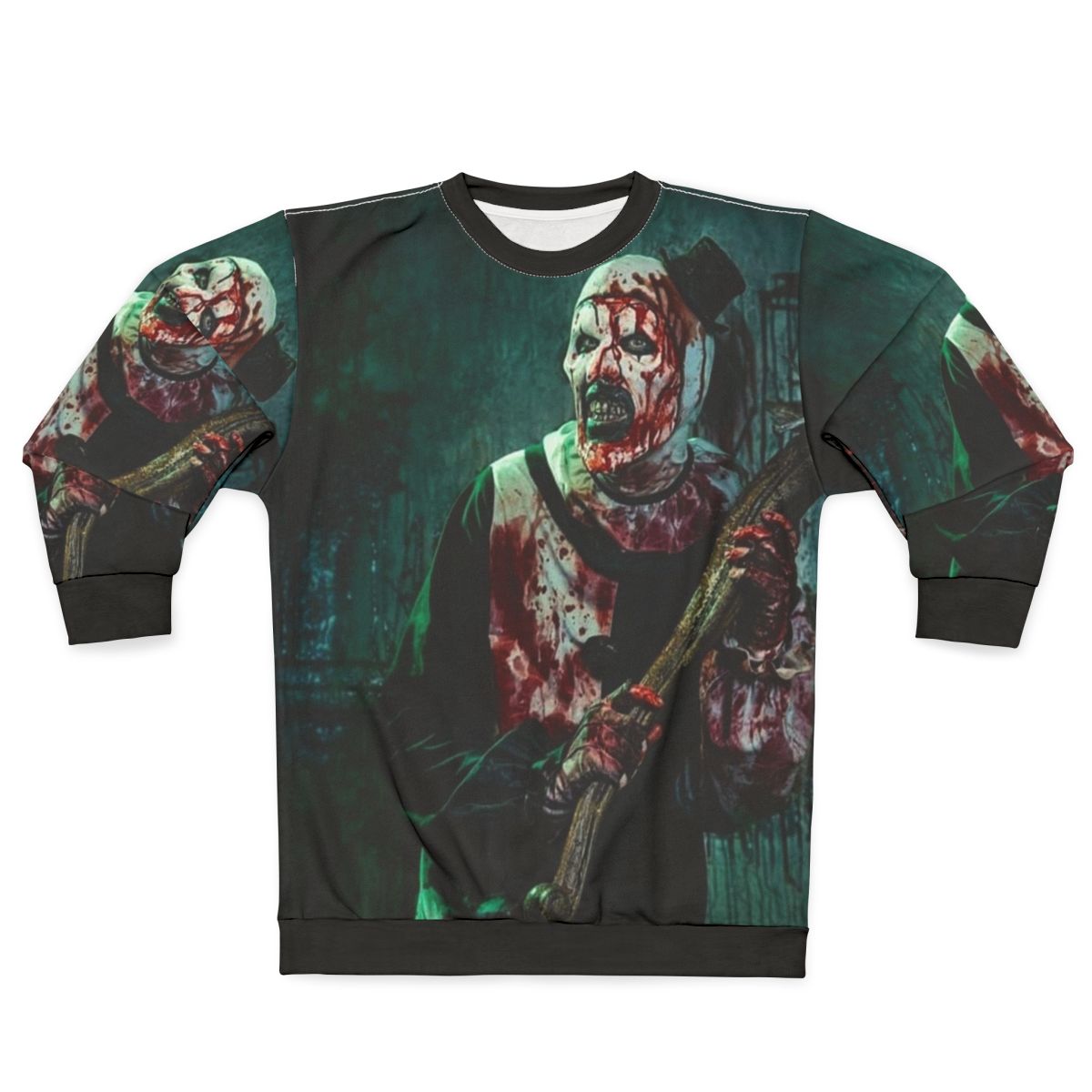 Terrifier 2 movie sweatshirt featuring the iconic Art the Clown