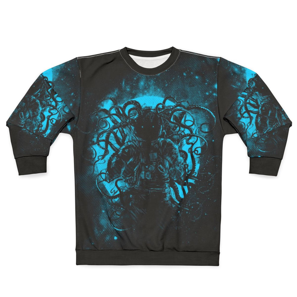 Cosmic Horror Space Sweatshirt featuring an octopus monster design
