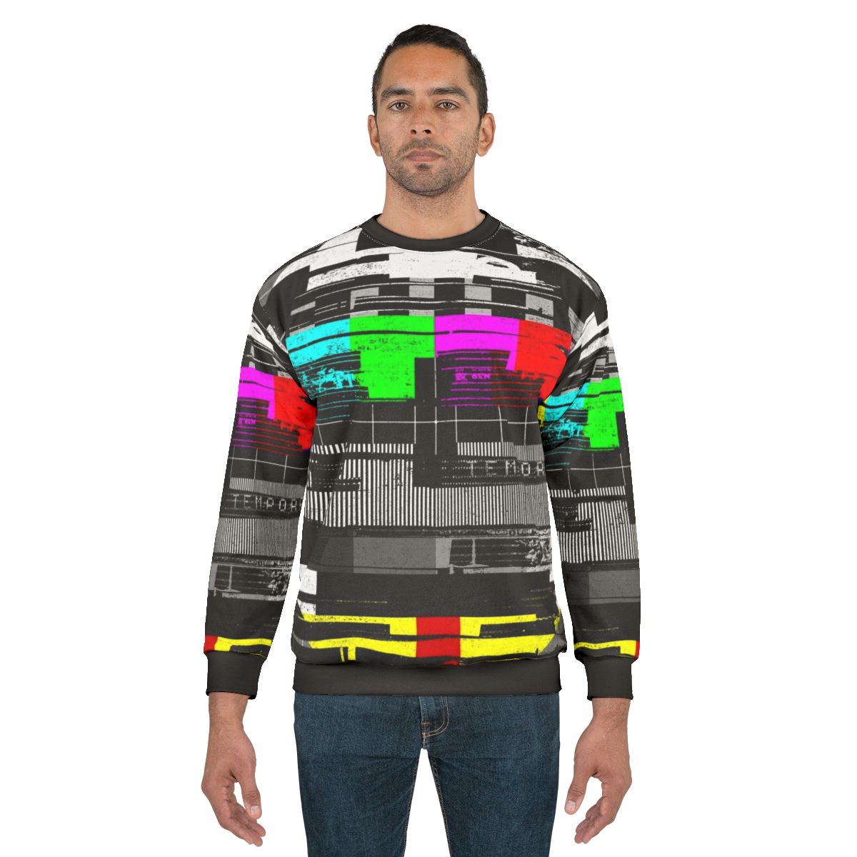 Glitch art test card design sweatshirt