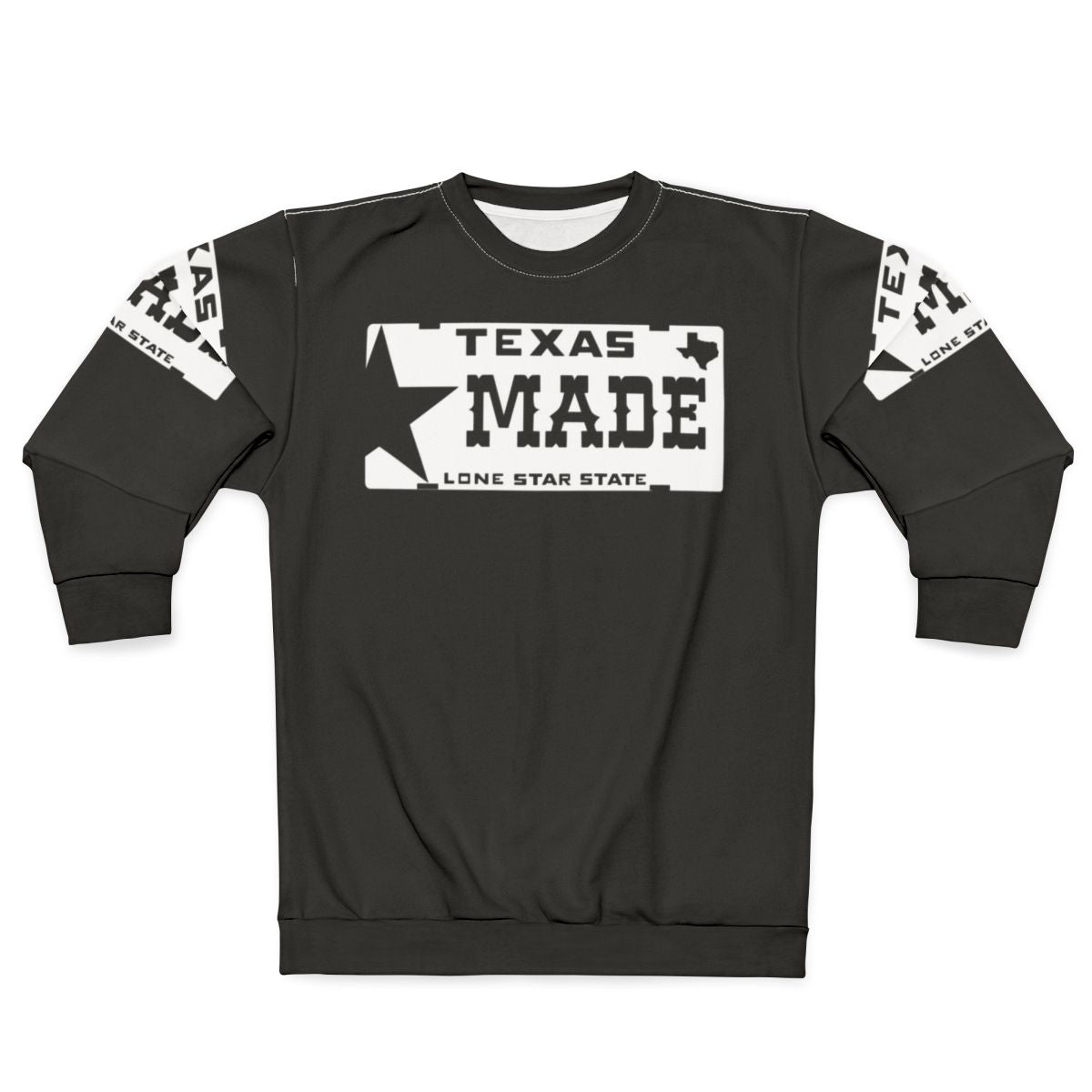 Texas made sweatshirt with lone star license plate design