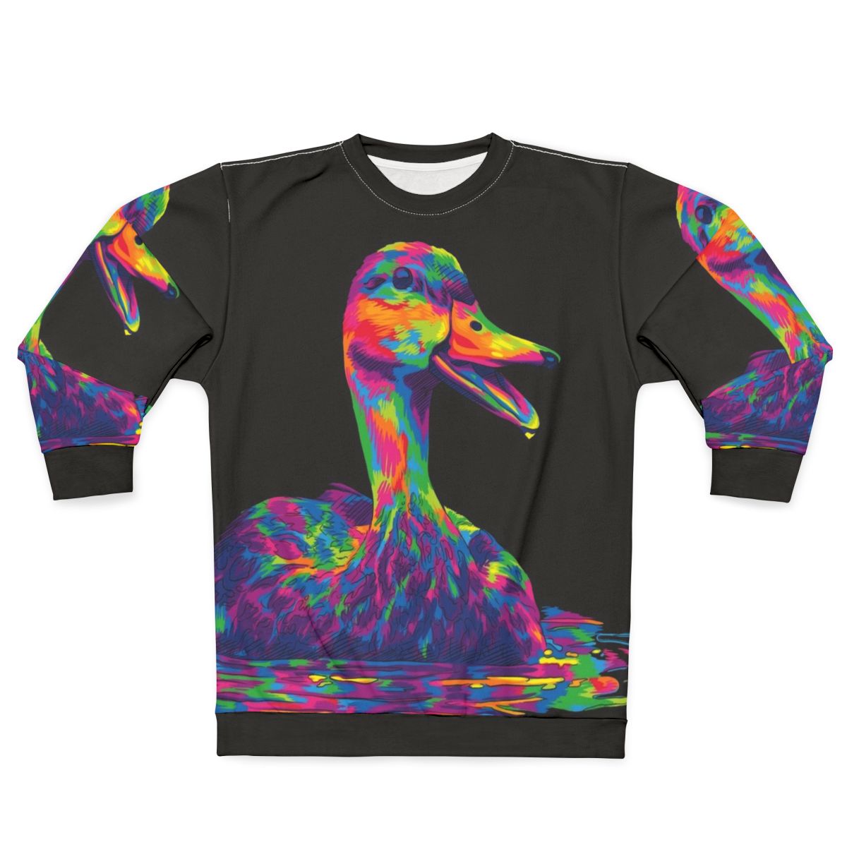 Colorful abstract duck graphic design sweatshirt