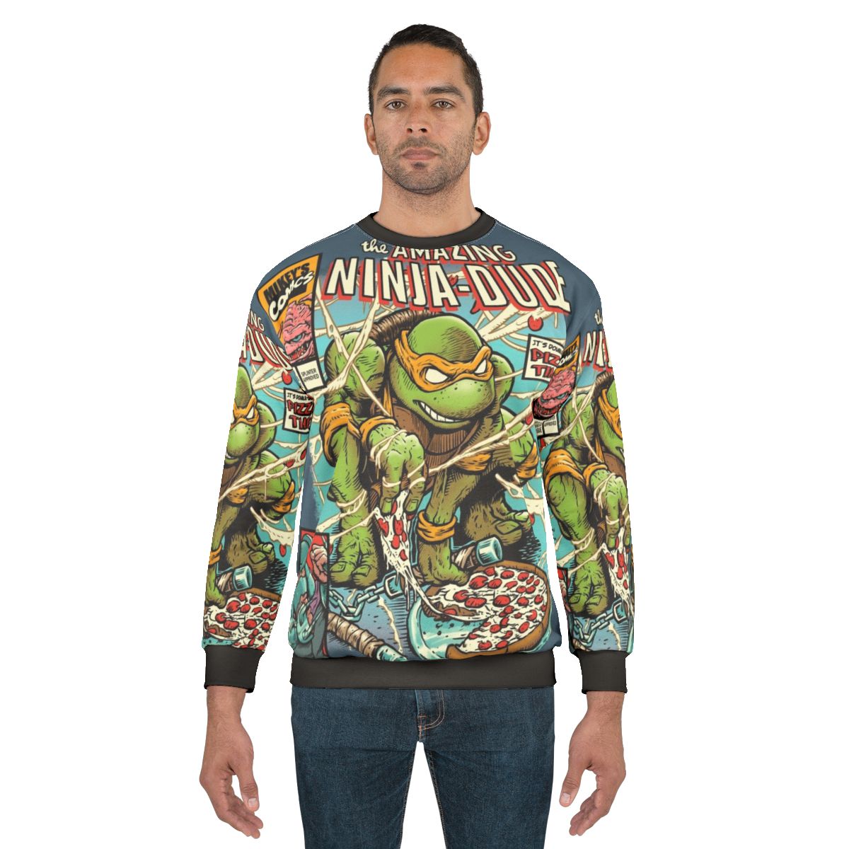 Retro Ninja Sweatshirt featuring Michaelangelo from Teenage Mutant Ninja Turtles