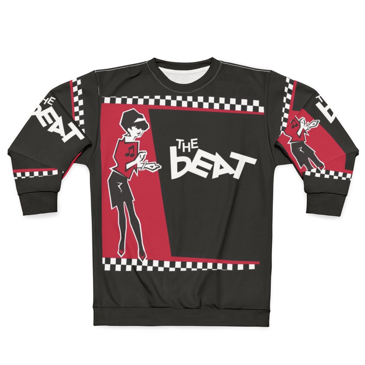 Beat Sweatshirt featuring musical elements and English vinyl records design