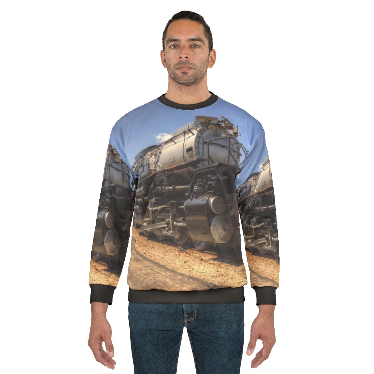 Vintage Big Boy Sweatshirt with Union Pacific Railroad Steam Locomotive
