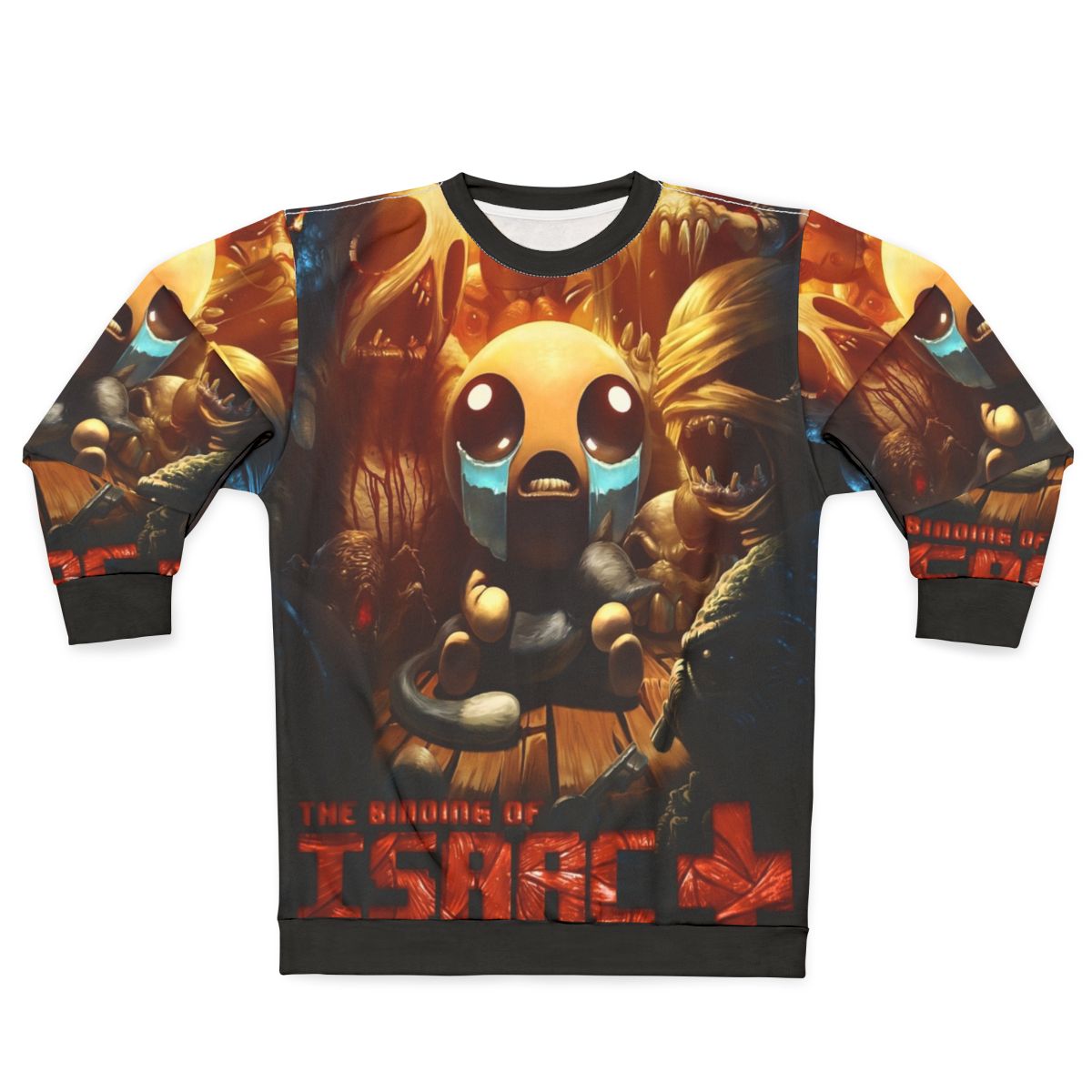 The Binding Of Isaac Sweatshirt featuring key characters from the popular videogame
