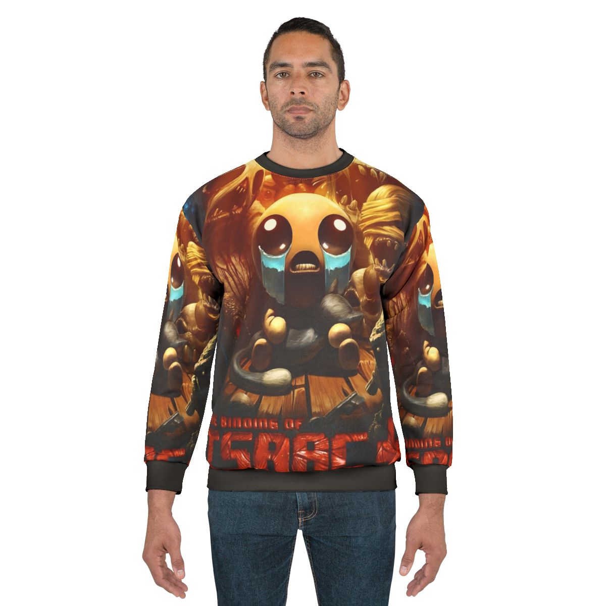The Binding Of Isaac Sweatshirt featuring key characters from the popular videogame