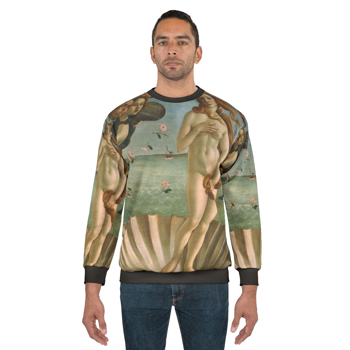 Botticelli's masterpiece "The Birth of Venus" printed on a high-quality sweatshirt