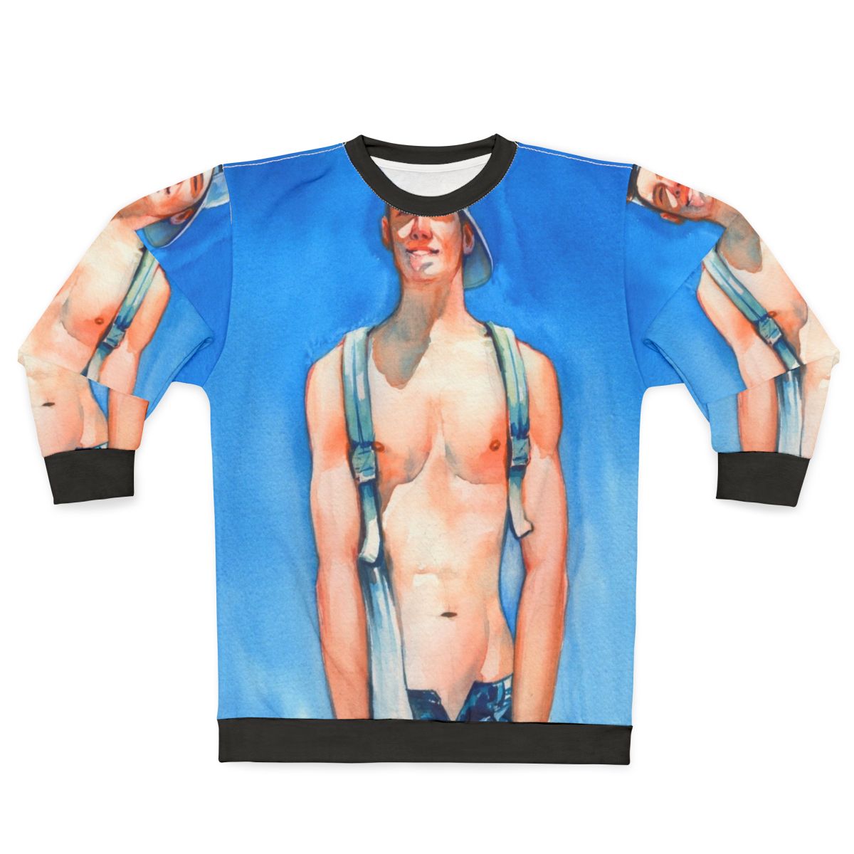 Watercolor painting summer sweatshirt for LGBTQ fashion