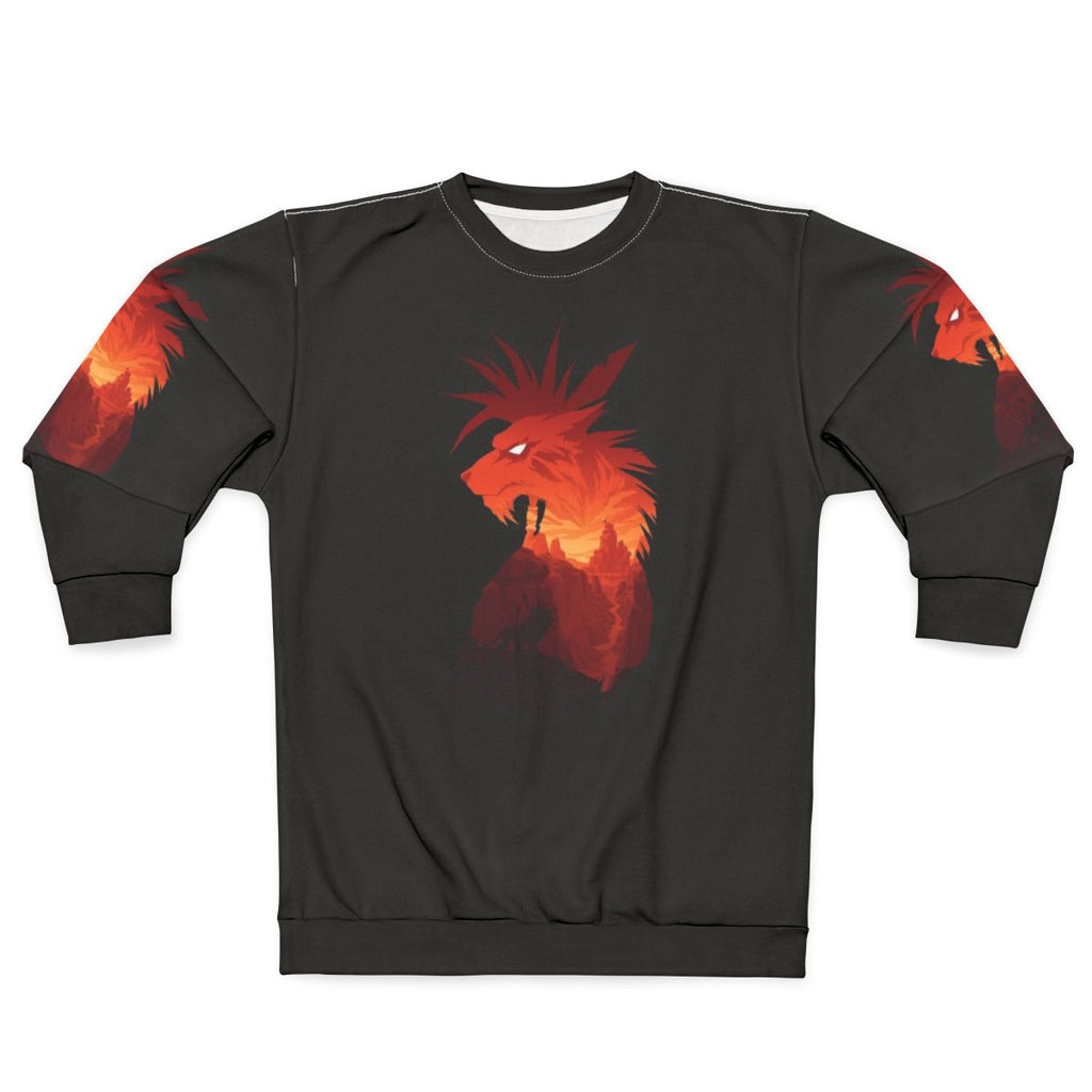 Black sweatshirt featuring Final Fantasy VII character Red XIII