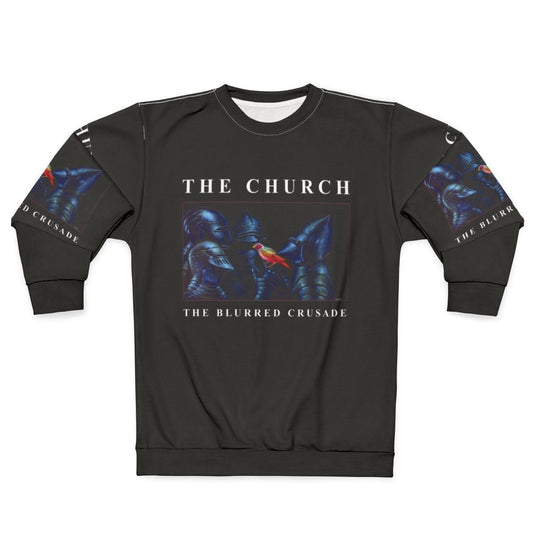 Retro The Blurred Crusade Sweatshirt with Alternative 1980s Music Graphic