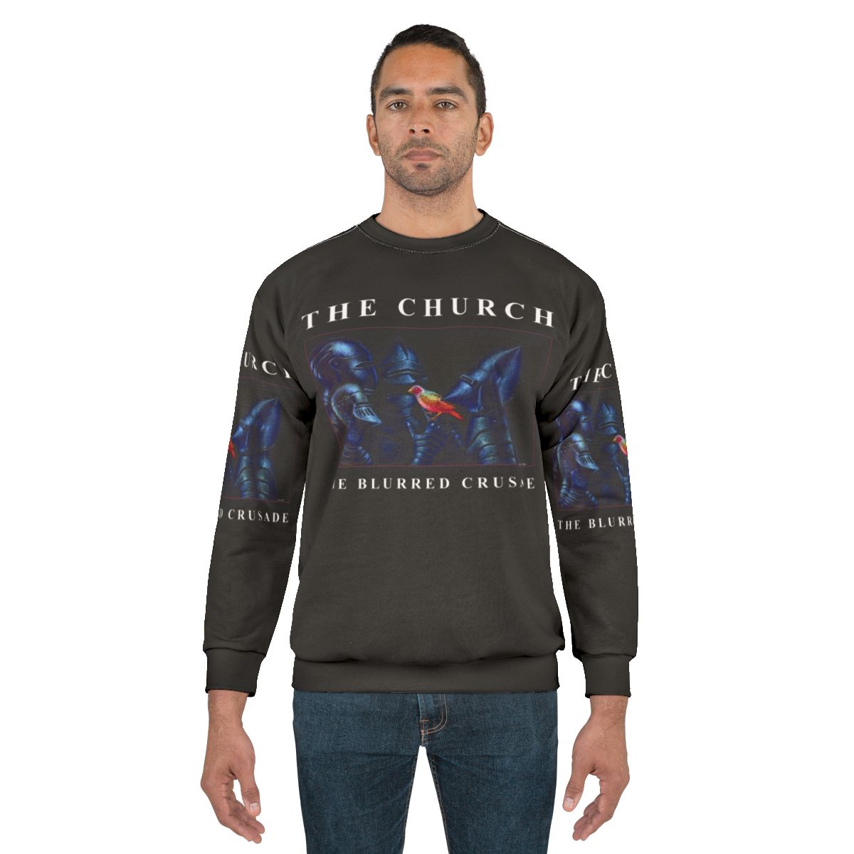 Retro The Blurred Crusade Sweatshirt with Alternative 1980s Music Graphic