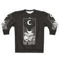 Spooky coffee-themed sweatshirt with gothic and occult design elements