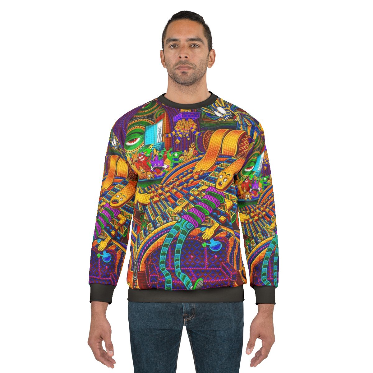 Consciousness sweatshirt with psychedelic and spiritual design