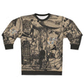 Avant garde music themed sweatshirt with surrealist and abstract art design