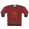 The Crimson Chin Sweatshirt with the Iconic Cartoon Character