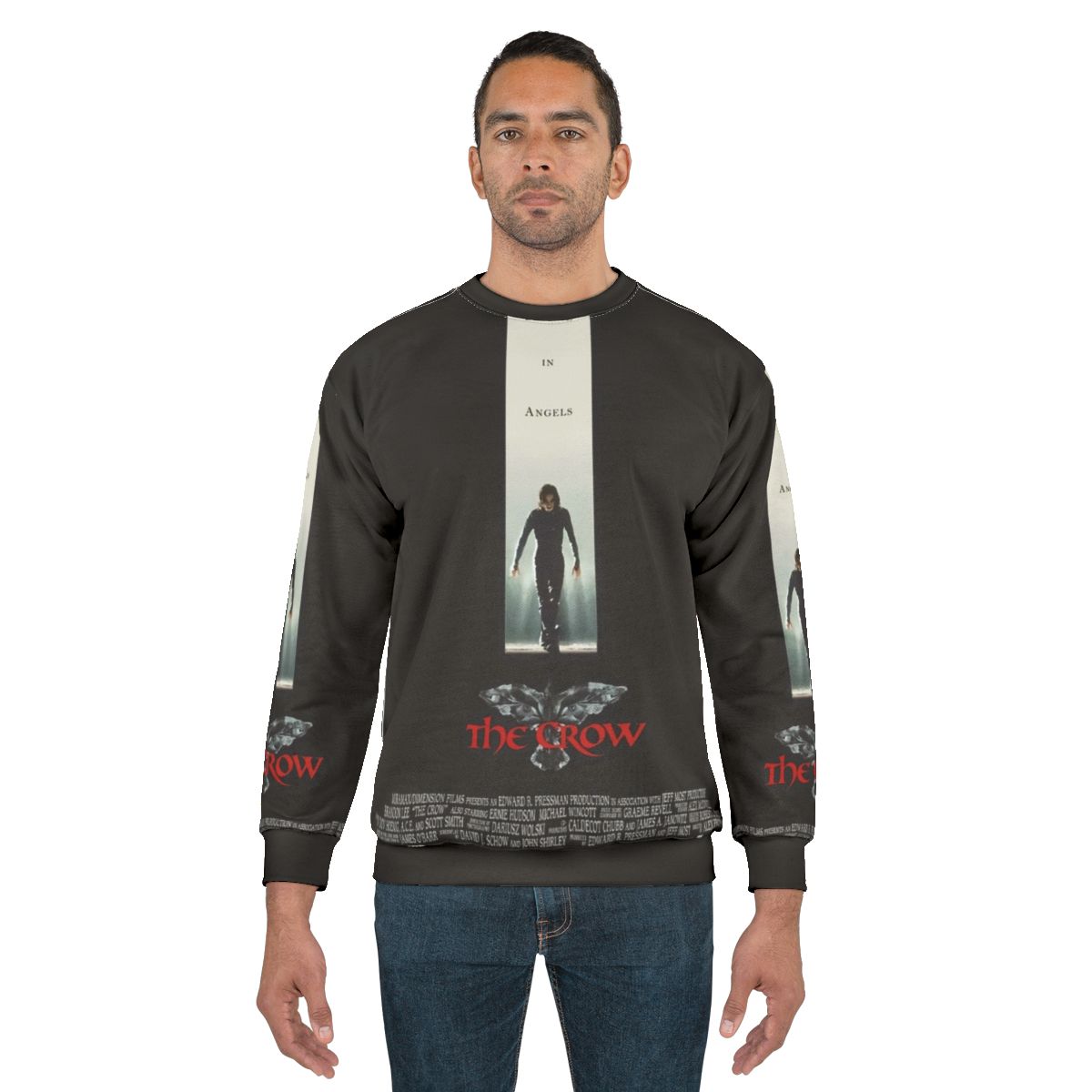 The Crow Movie Poster Sweatshirt featuring the iconic character Eric Draven