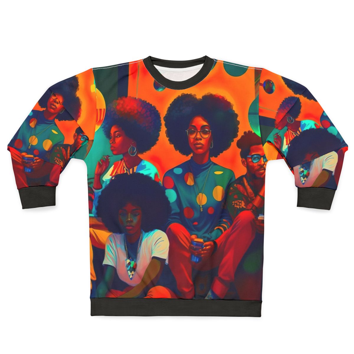 Culture Sweatshirt featuring futuristic afrofuturistic ai-generated art