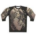 Dragon's Daughter Sepia Gothic Sweatshirt with Skull and Cat Design