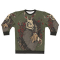 Detailed dragon ink graphic design on a cozy sweatshirt