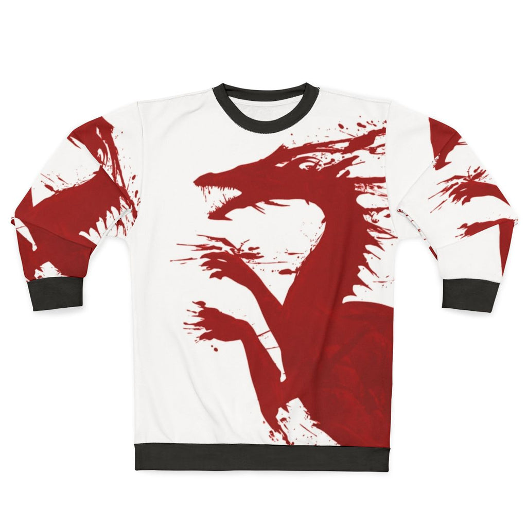 A dragon-themed sweatshirt for gamers and fans of the Dragon Age series