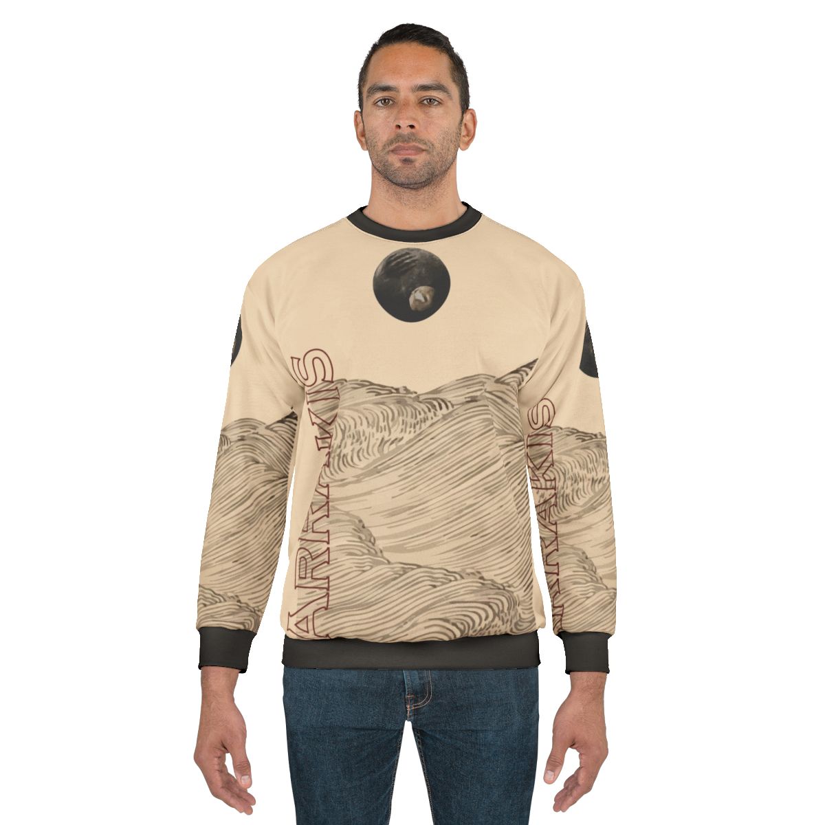 Dune-inspired Arrakis sweatshirt with desert landscape design