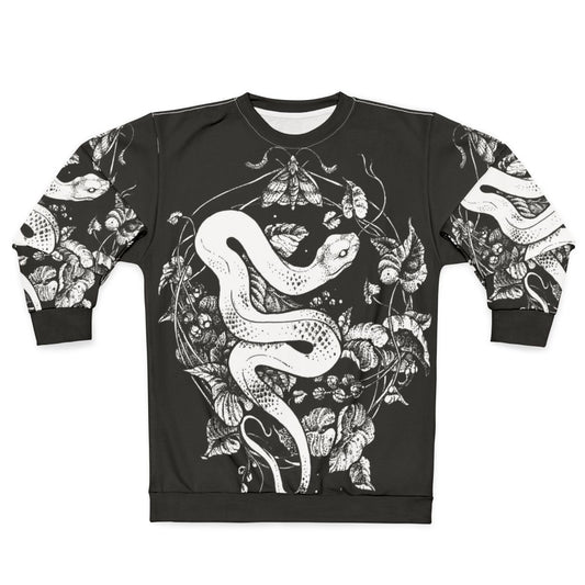 Mystic Goth Nature Inspired Summer Sweatshirt with Graphic Illustration