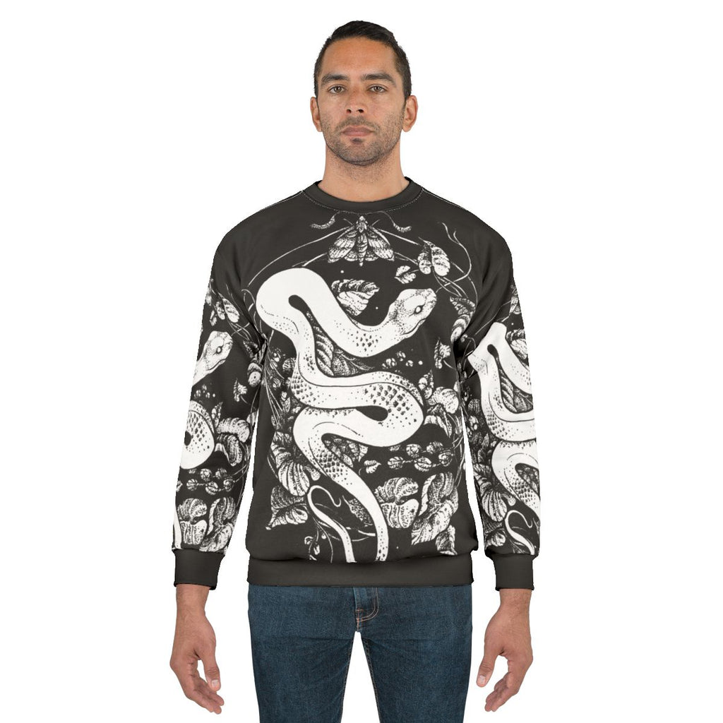 Mystic Goth Nature Inspired Summer Sweatshirt with Graphic Illustration