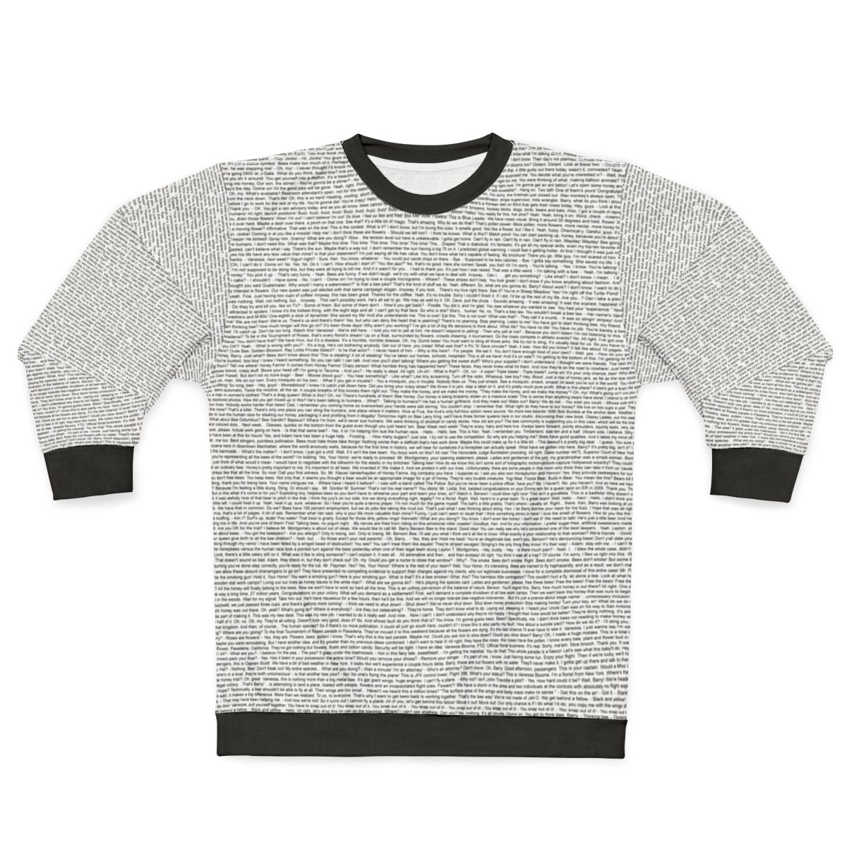 Entire Bee Movie Script Sweatshirt with Bee Movie Meme Design