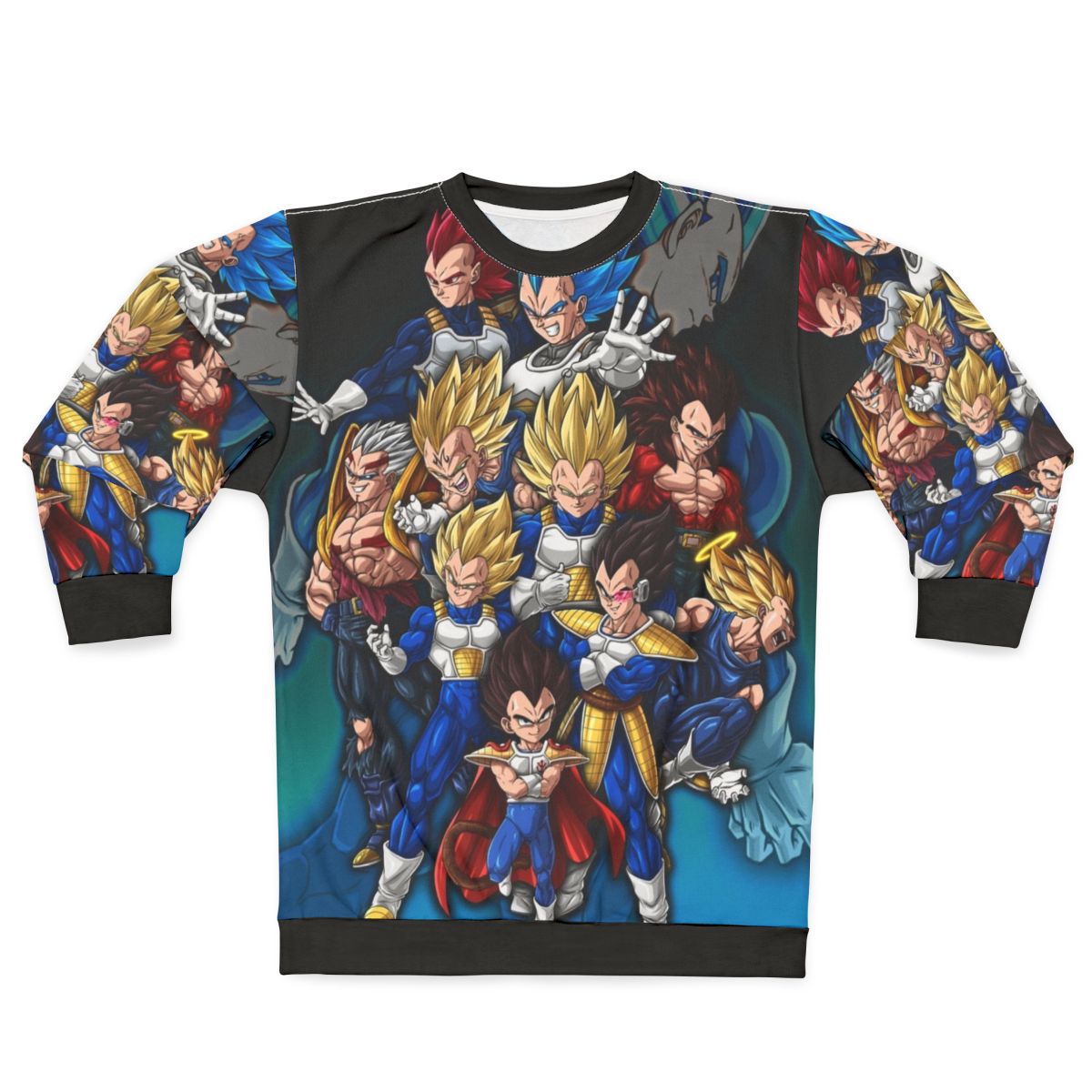 Prince Vegeta Dragon Ball Z Sweatshirt featuring digital artwork