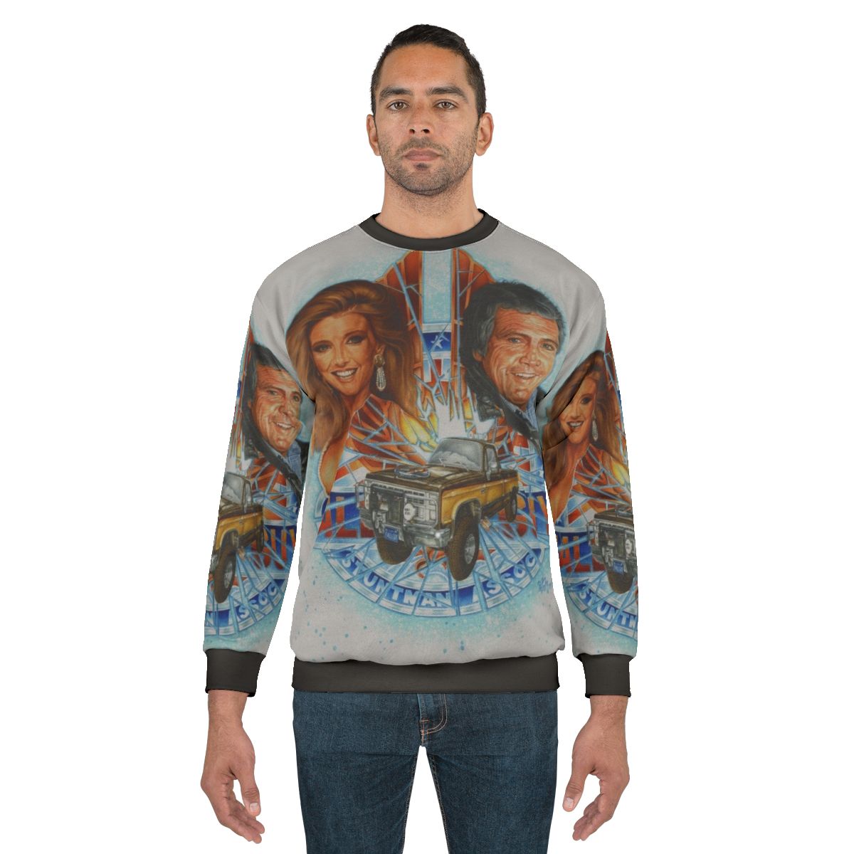The Fall Guy Sweatshirt featuring Lee Majors in action