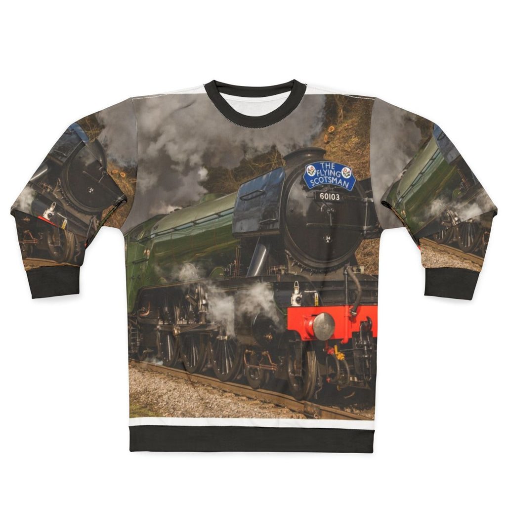Sweatshirt featuring the iconic Flying Scotsman steam locomotive