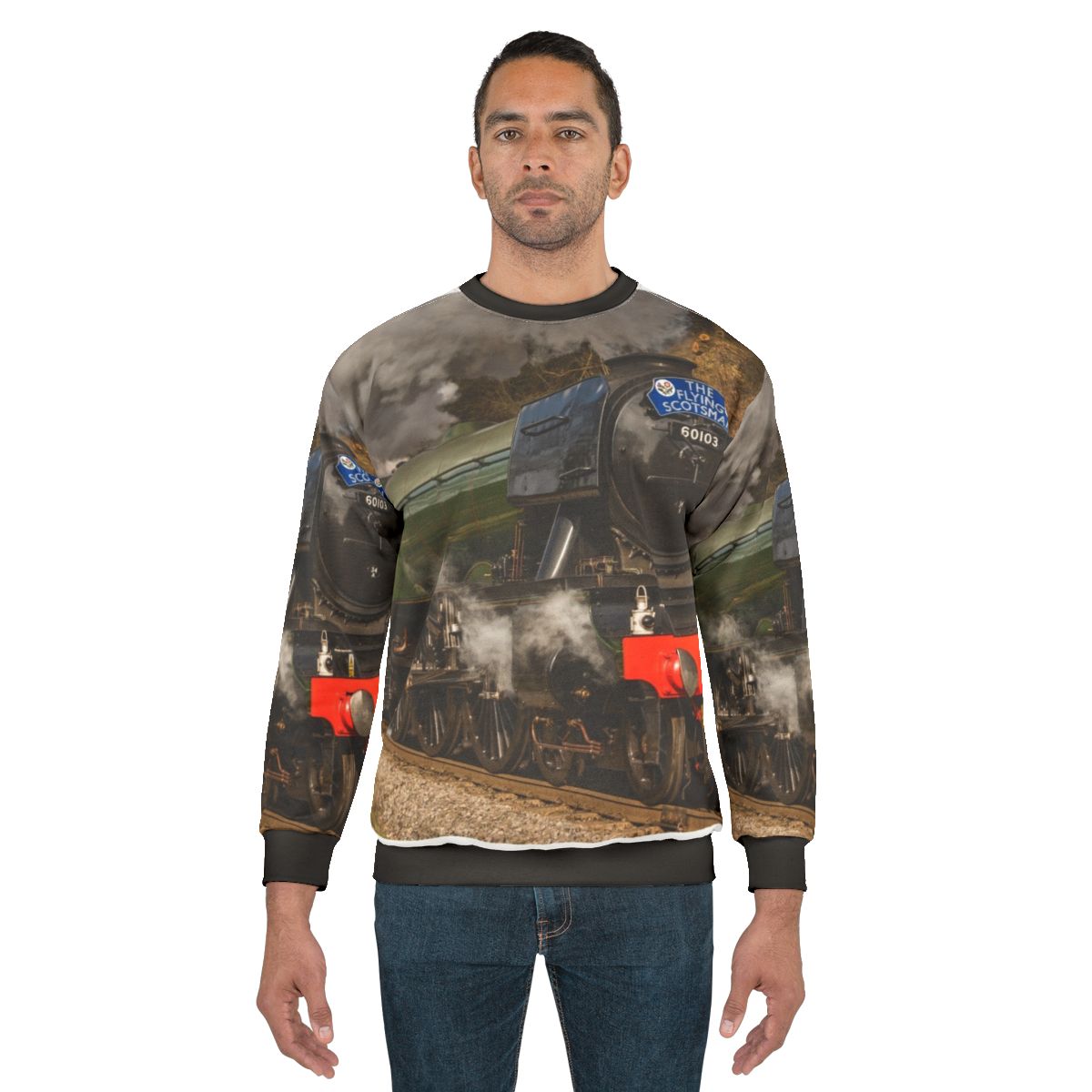 Sweatshirt featuring the iconic Flying Scotsman steam locomotive