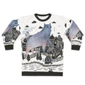 Cozy fog sweatshirt with watercolor landscape and surreal nature design