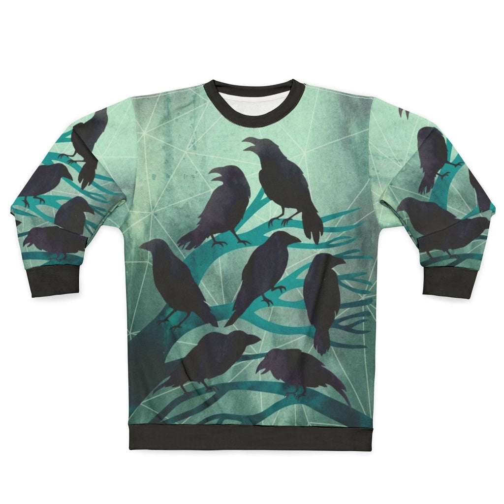 Raven sweatshirt with geometric, watercolor design