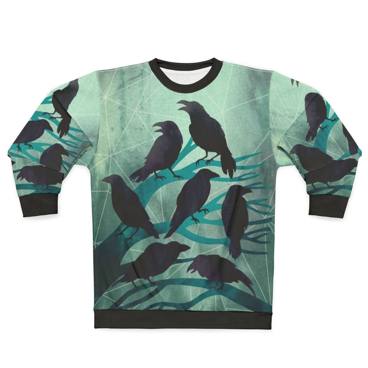 Raven sweatshirt with geometric, watercolor design