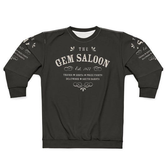 Deadwood The Gem Saloon Vintage Typography Cowboy Sweatshirt