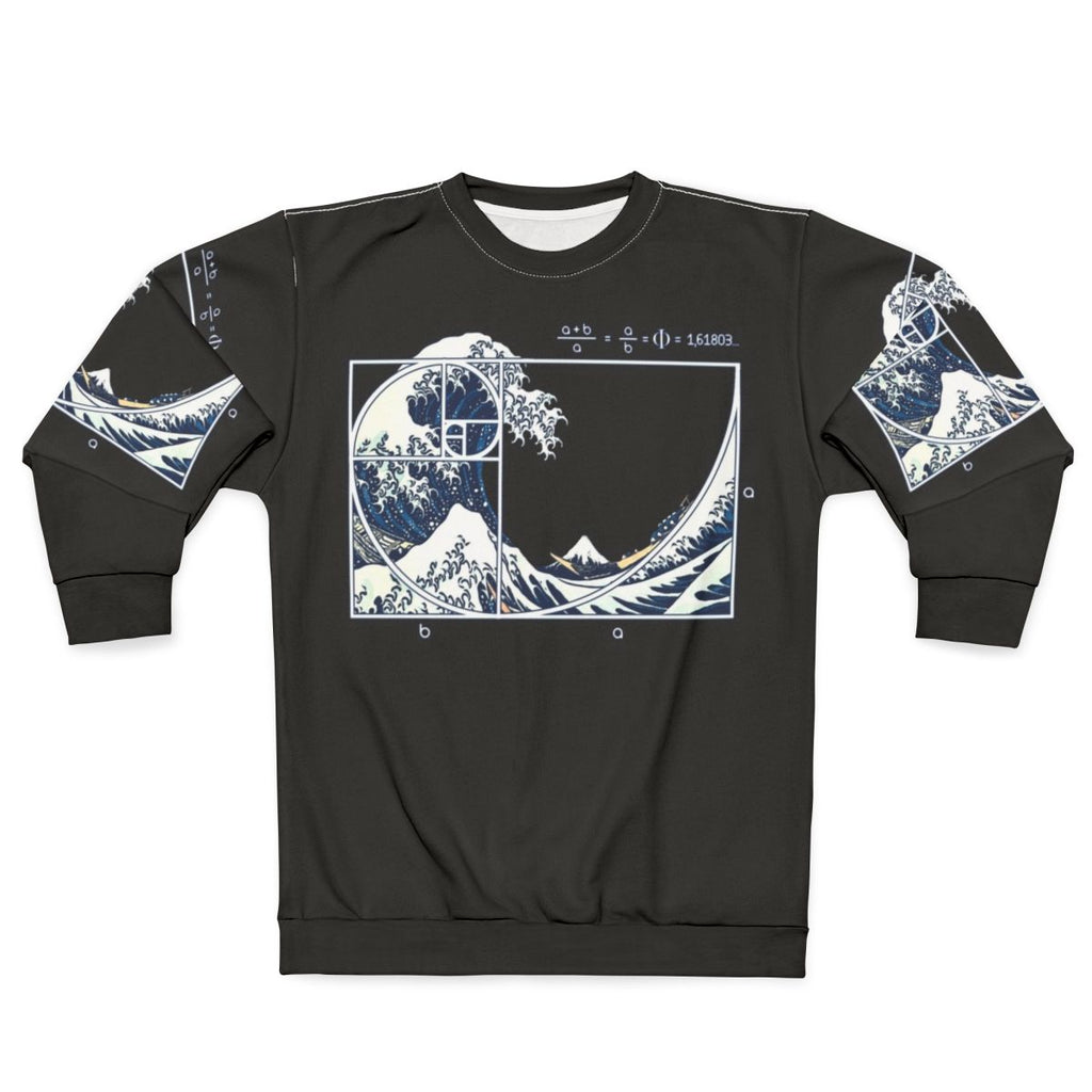 Fibonacci Wave Sweatshirt featuring a geometric spiral inspired by nature
