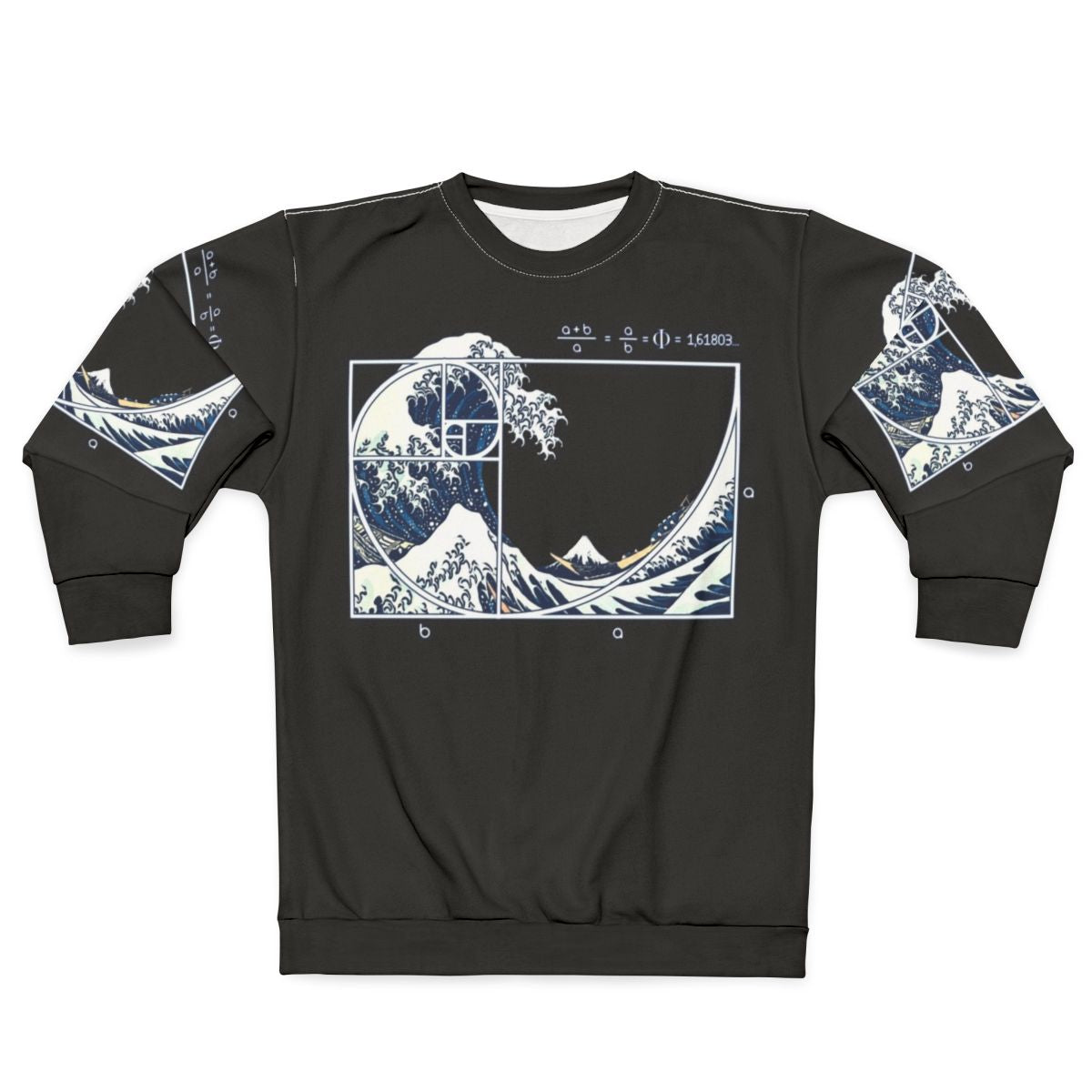 Fibonacci Wave Sweatshirt featuring a geometric spiral inspired by nature