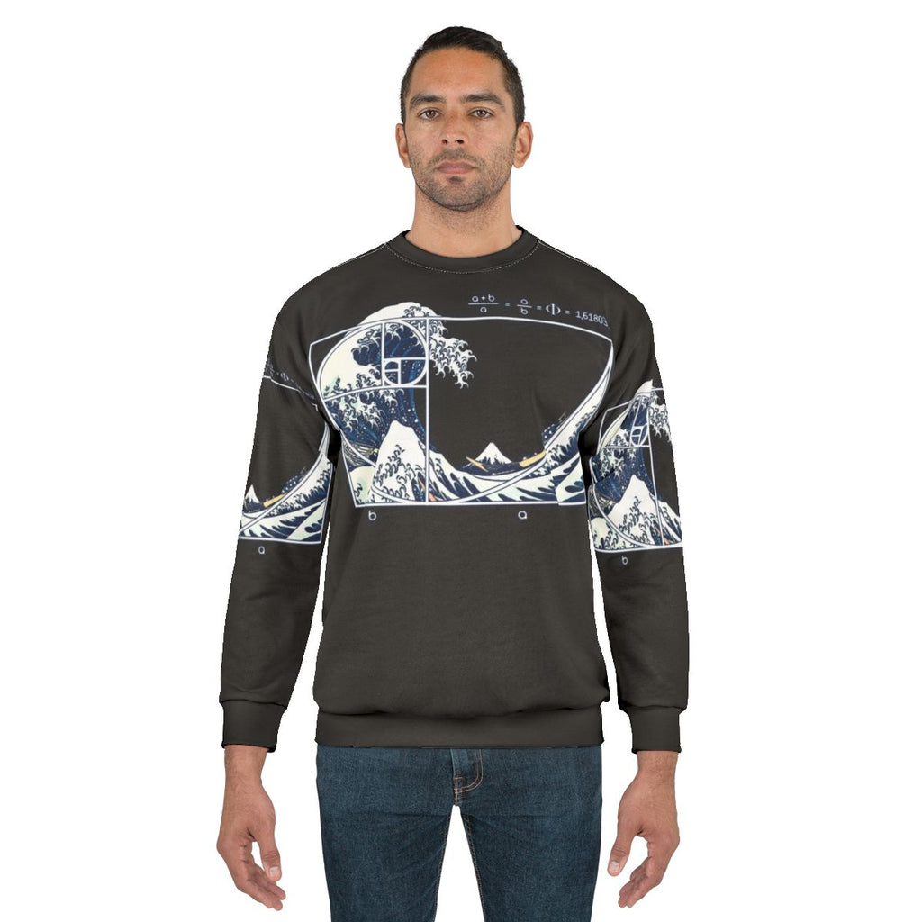 Fibonacci Wave Sweatshirt featuring a geometric spiral inspired by nature