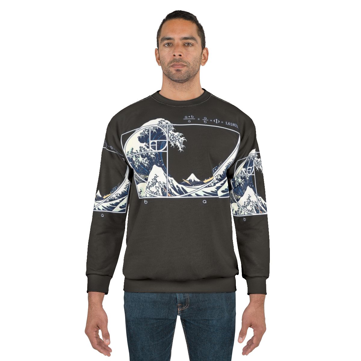 Fibonacci Wave Sweatshirt featuring a geometric spiral inspired by nature